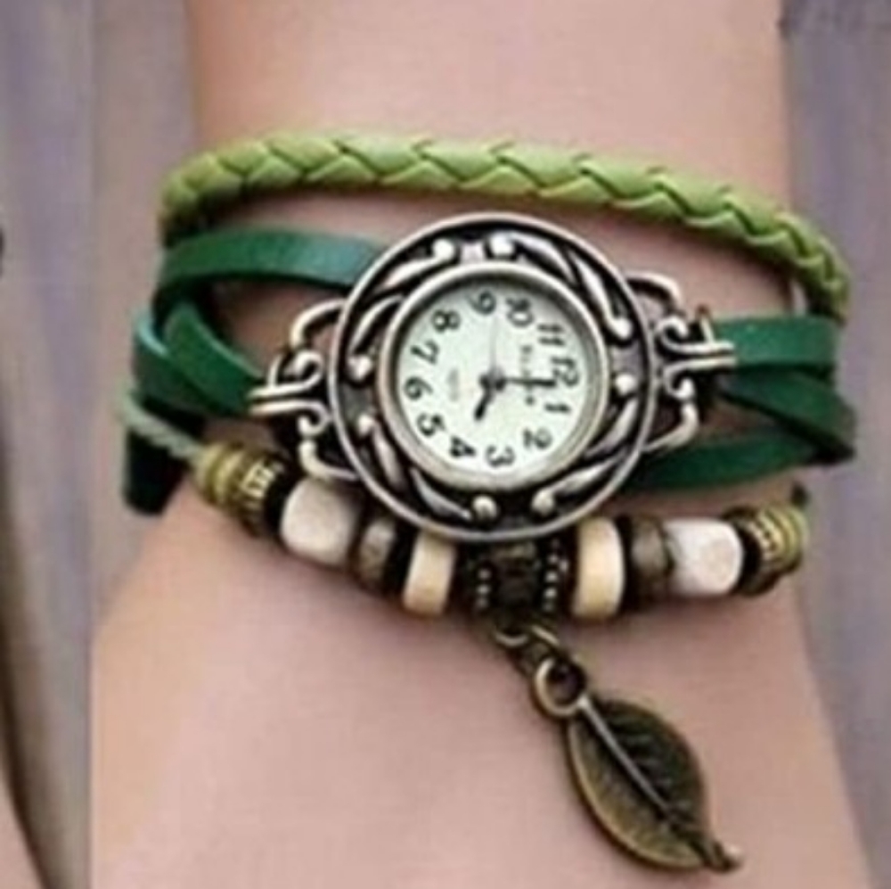 Boho Faux Leather Braided Band and Charm W…